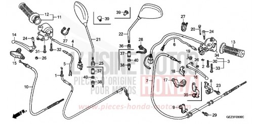 LEVIER DE GUIDON/COMMUTATEUR/CABLE NPS505 de 2005